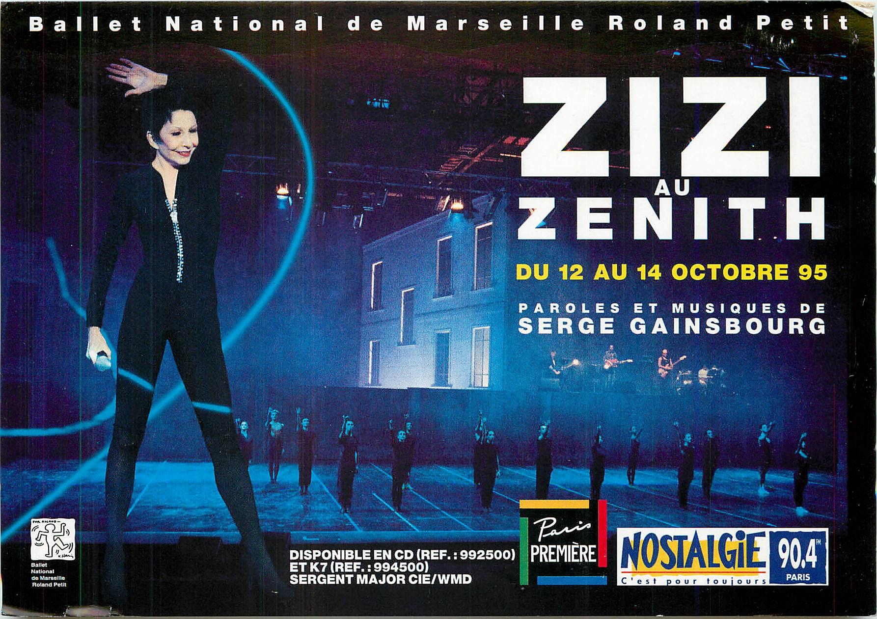 CPM Zizi au Zenith Marseille Roland Petit Serge Gainsbourg