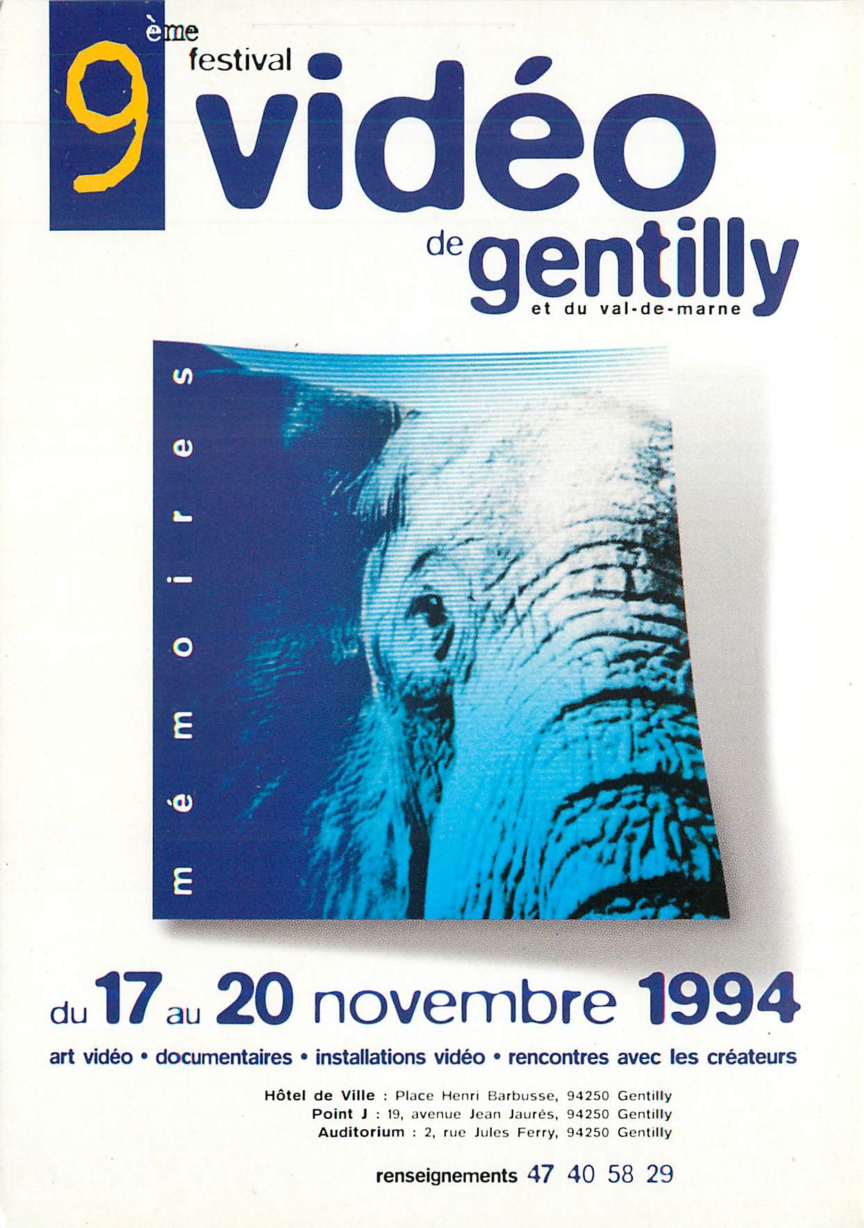 CPM Place de la Victoire Gentilly 9eme Festival Video Elephant