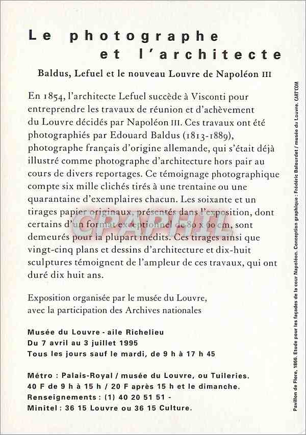 CPM Musee du Louvre aile Richelieu Napoleon III — Rückseite