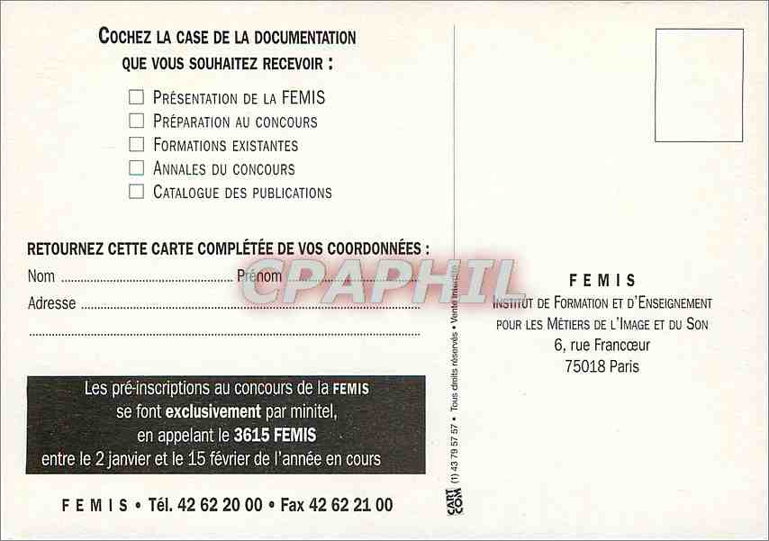CPM Cochez la case de la documentation que vous souhaitez recevoir  — Rückseite