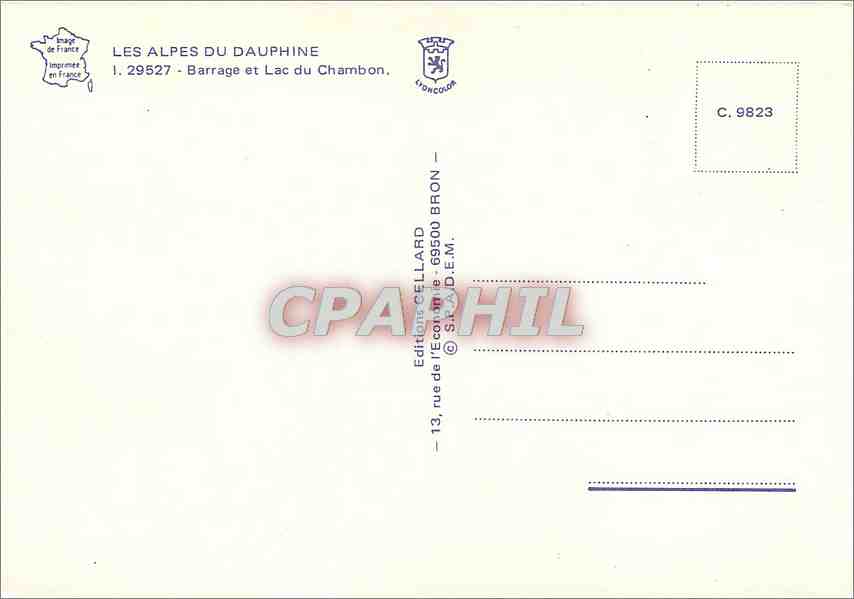 CPM Les Alpes du Dauphine Barrage et Lac du Chambon  — Rückseite