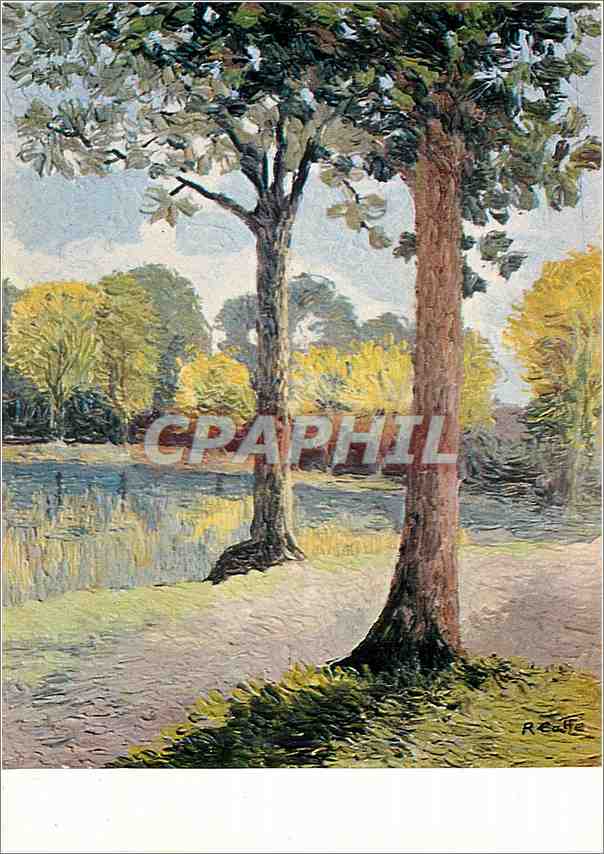 CPM Peinture de Roger Colle Etang au mois d'aout 