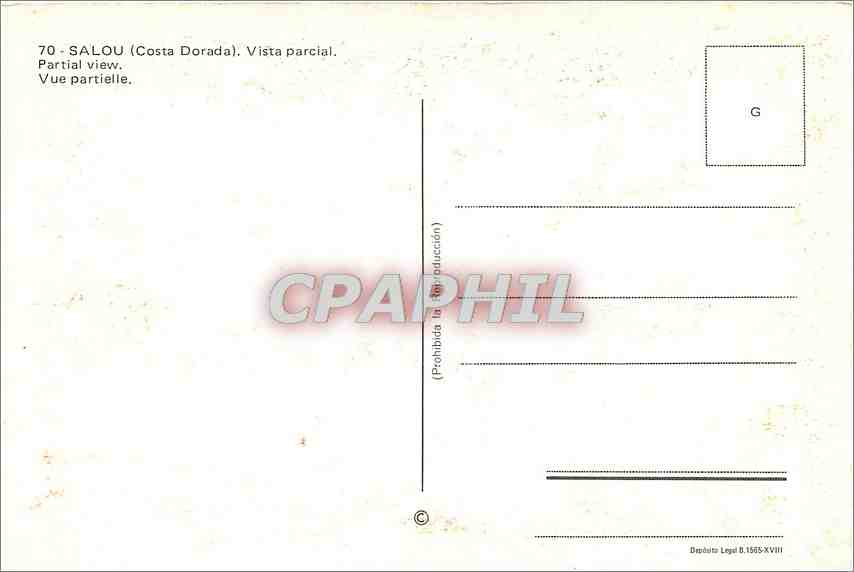 CPM Salou Costa Dorada Vista Parcial Vue partielle  — Rückseite