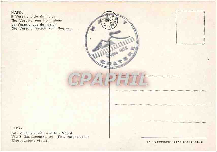 CPM Napoli Le Vesuvio vue de l'Avion  — Rückseite