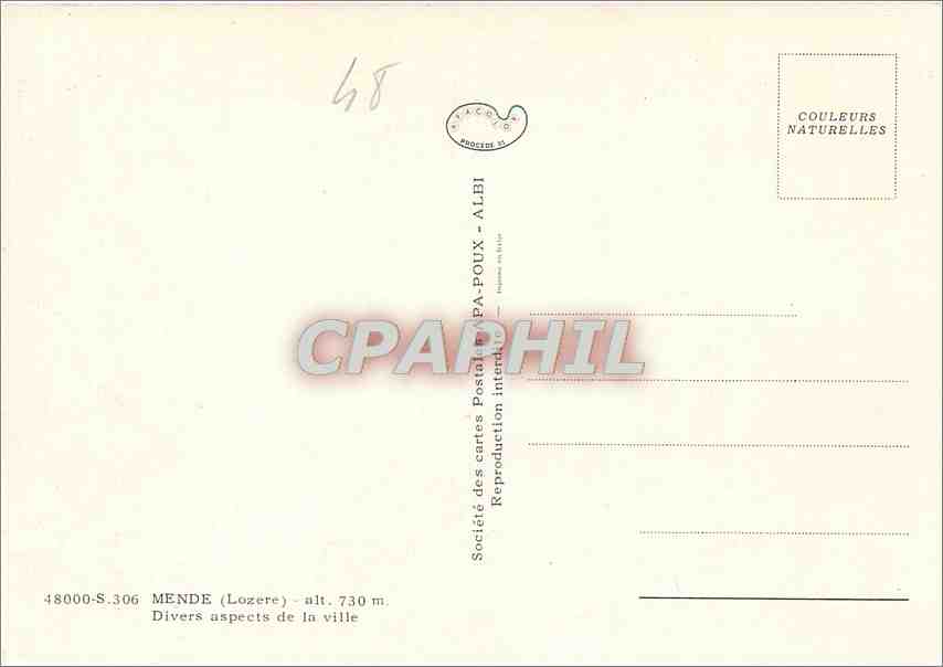 CPM Mende Lozere Divers aspects de la ville  — Rückseite