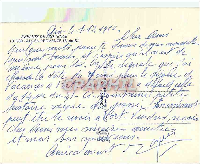 Aix en Provence — Reflets de Provence — Société P. F. ARSEILLE — Rückseite