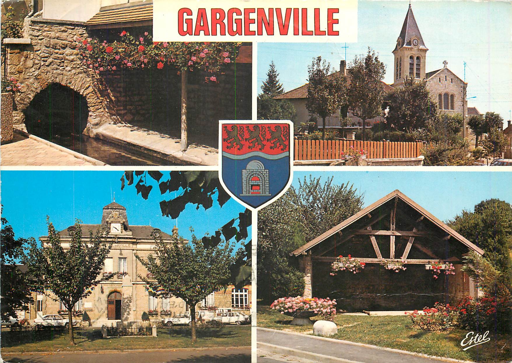 CPM Gargenville Yvelines Les lavoirs L'eglise La mairie 