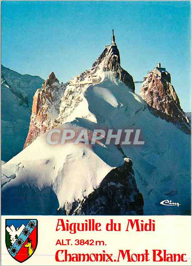 CPM Chamonix Mont Blanc Hte Savoie Vue aerienne L'Aiguille du Midi 
