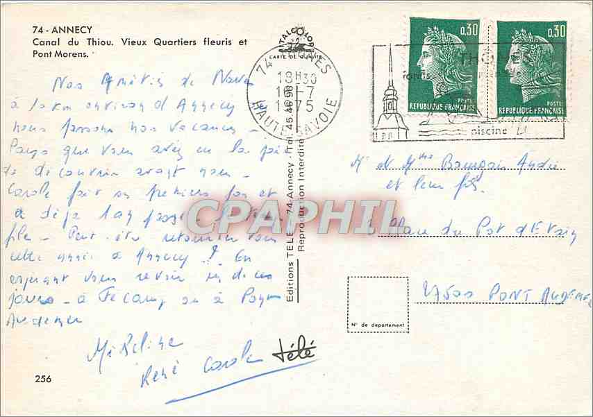 Annecy - Canal du Thiou, blühende alte Viertel und Brücke Morens — Éditions TELL — Rückseite