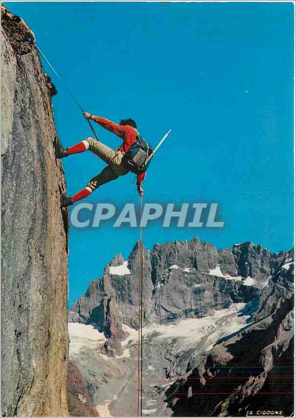 CPM Les Alpes Haute Montagne descente en rappel 