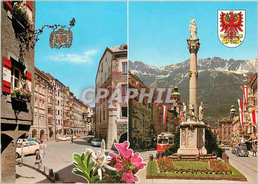 CPM Innsbruck Maria Theresien Strasse mit Annasaule 