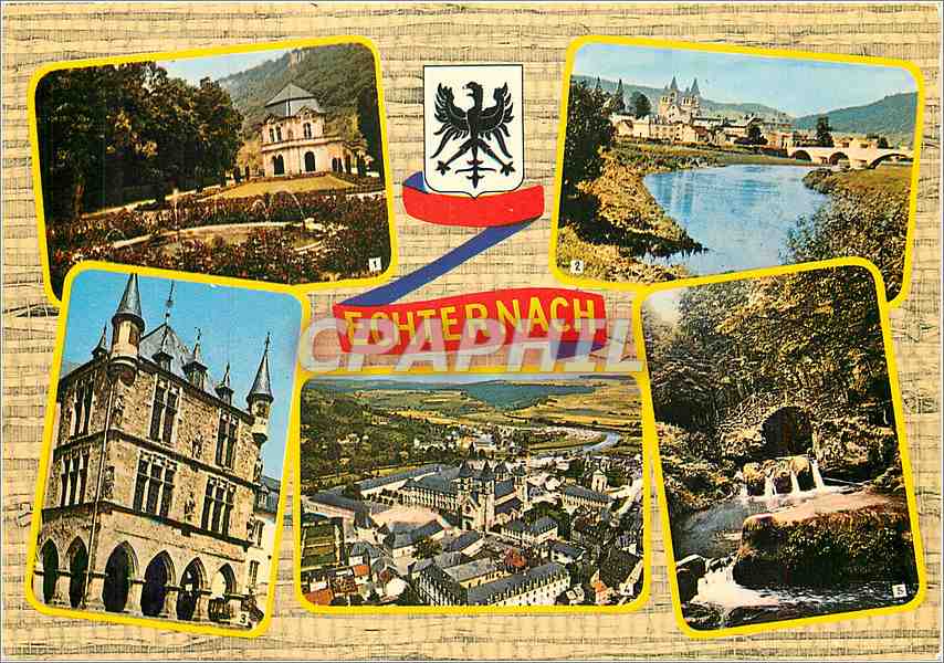 CPM Echternach Pavillon abbatial La Sure Dingstuhl Vue aerienne 