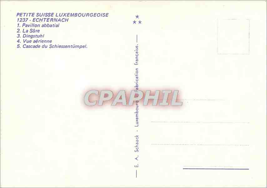 CPM Echternach Pavillon abbatial La Sure Dingstuhl Vue aerienne  — Rückseite