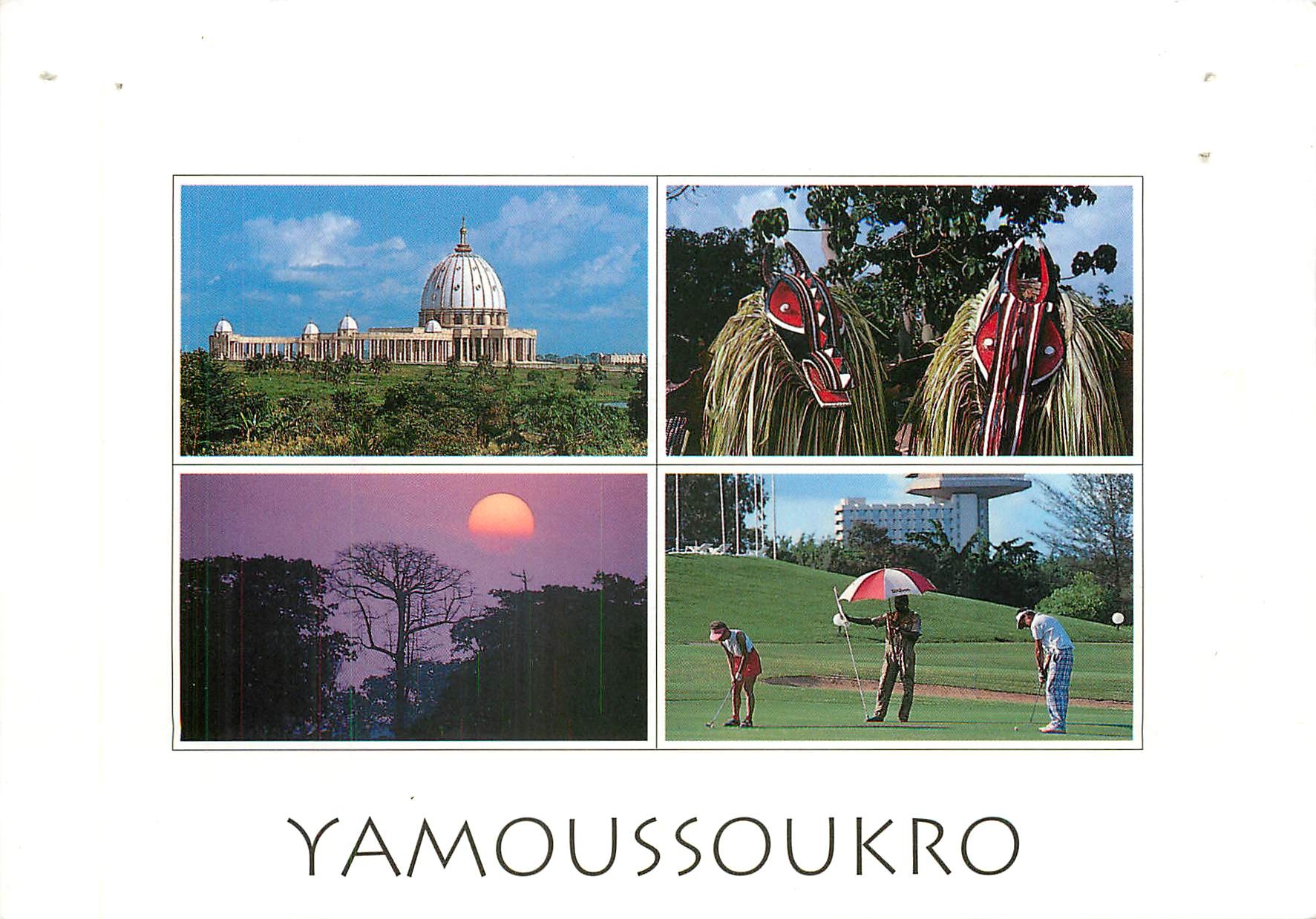 CPM Yamoussoukro Basilique ND de la Paix Masques Goli Goulin 