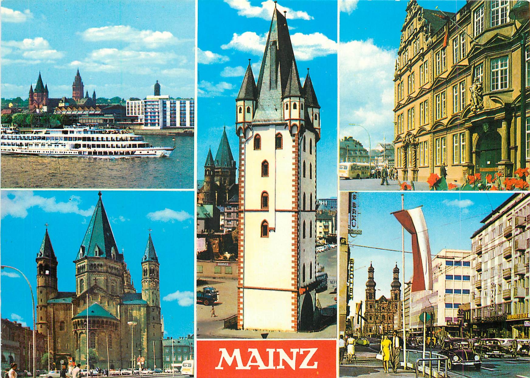 CPM Mainz am Rhein Rheinufer Holzturm Gutenberg Museum Dom Peterskirche 