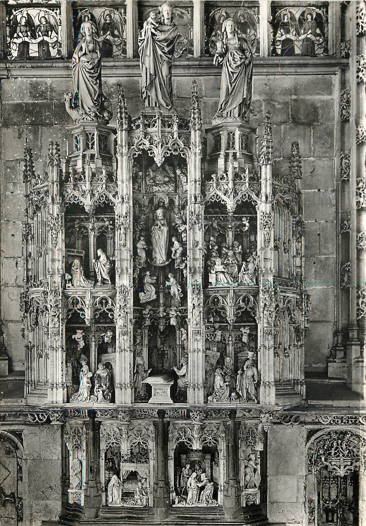 CPM Bourg en Bresse Eglise de Brou Retable des sept joies de la Vierge 