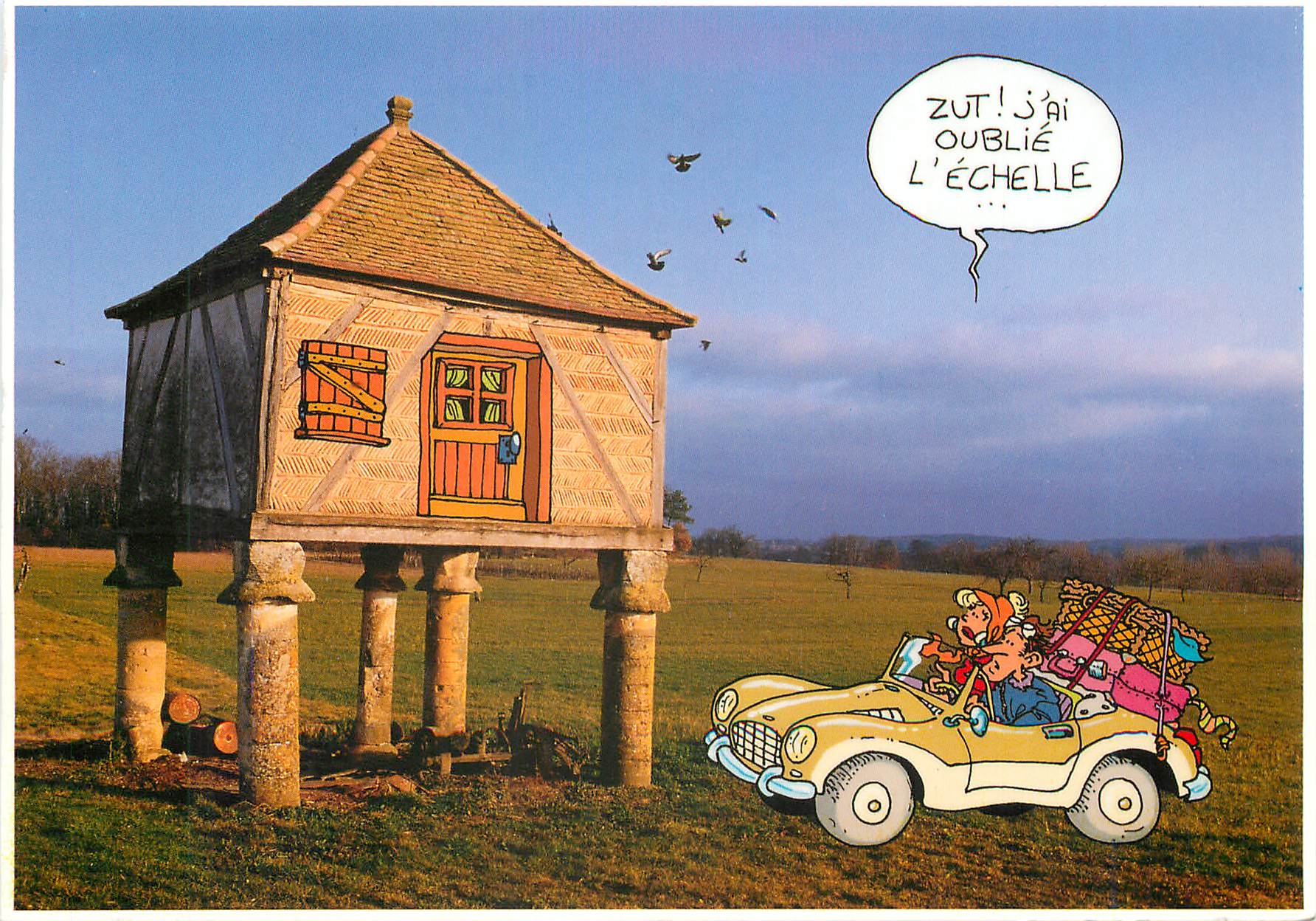 Château d'eau en Périgord — dessin de France Regard — édition 'France Regard'