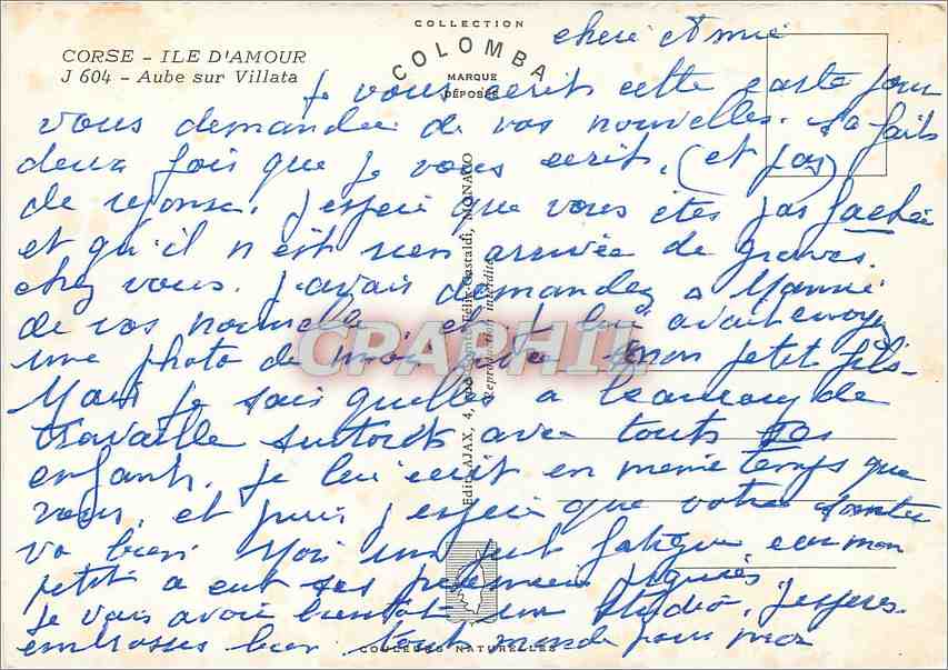 CPM Corse Ile d'Amour Aube sur Villata  — Rückseite