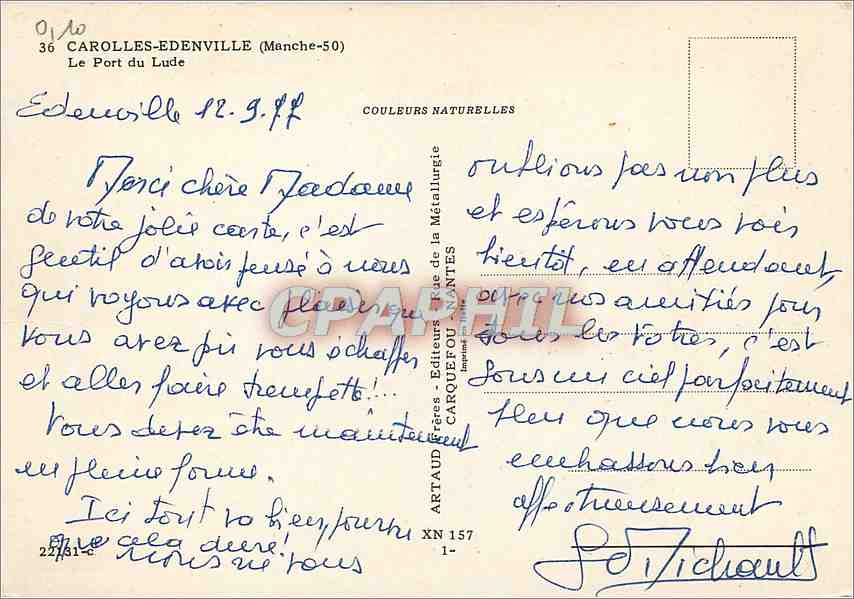 CPM Carolles Edenville Le Port du Lude  — Rückseite