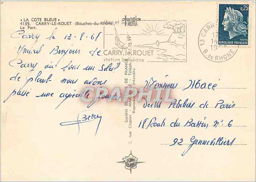 CPM La Cote Bleue Carry le Rouet Bouches du Rhone Le Port  — Back