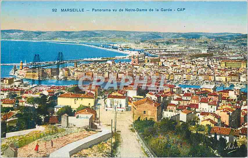 CPM Marseille Panorama vu de Notre Dame de la Garde 