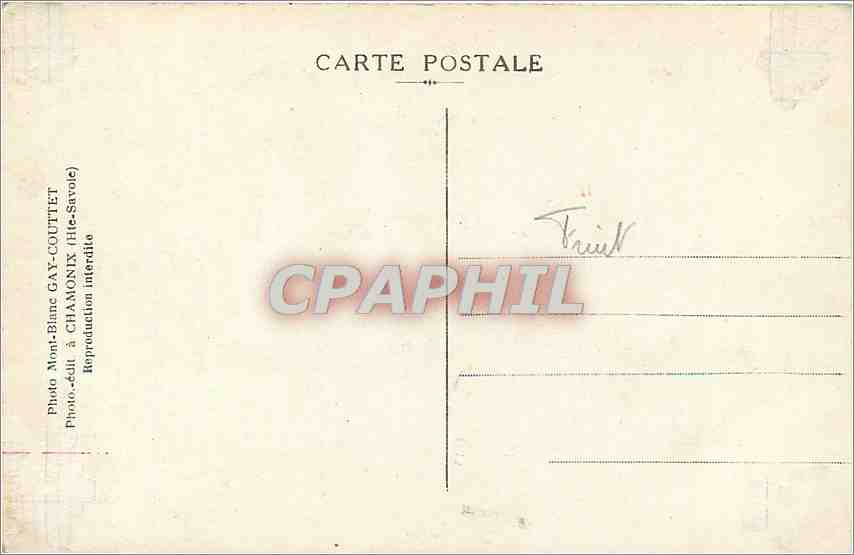 CPM Chamonix Passerelle sur l'Arveyron et le Mont Blanc  — Verso