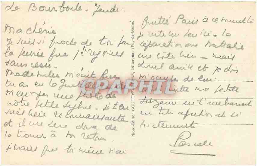 L'Auvergne - Le Lac Servière — Édition GOUTTEAU, n°165 — Rückseite