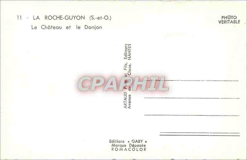 CPM La Roche Guyon S et O Le Chateau et le Donjon  — Back