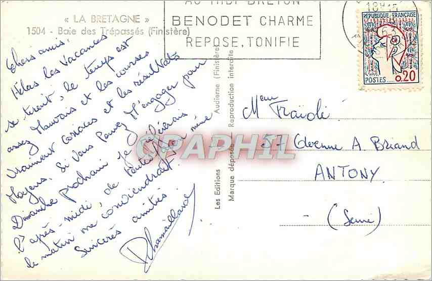 CPM La Bretagne Baie des Trepasses Finistere  — Rückseite