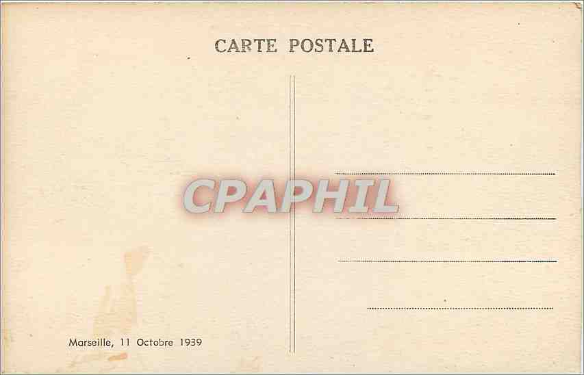 CPA Marseille Le Port Saint Jean  — Verso