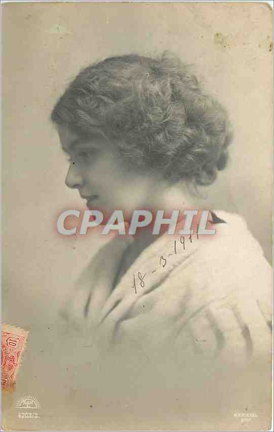 Portrait de jeune femme — profil — éditeur M. R. KELL, n° 4203/3 - Recto