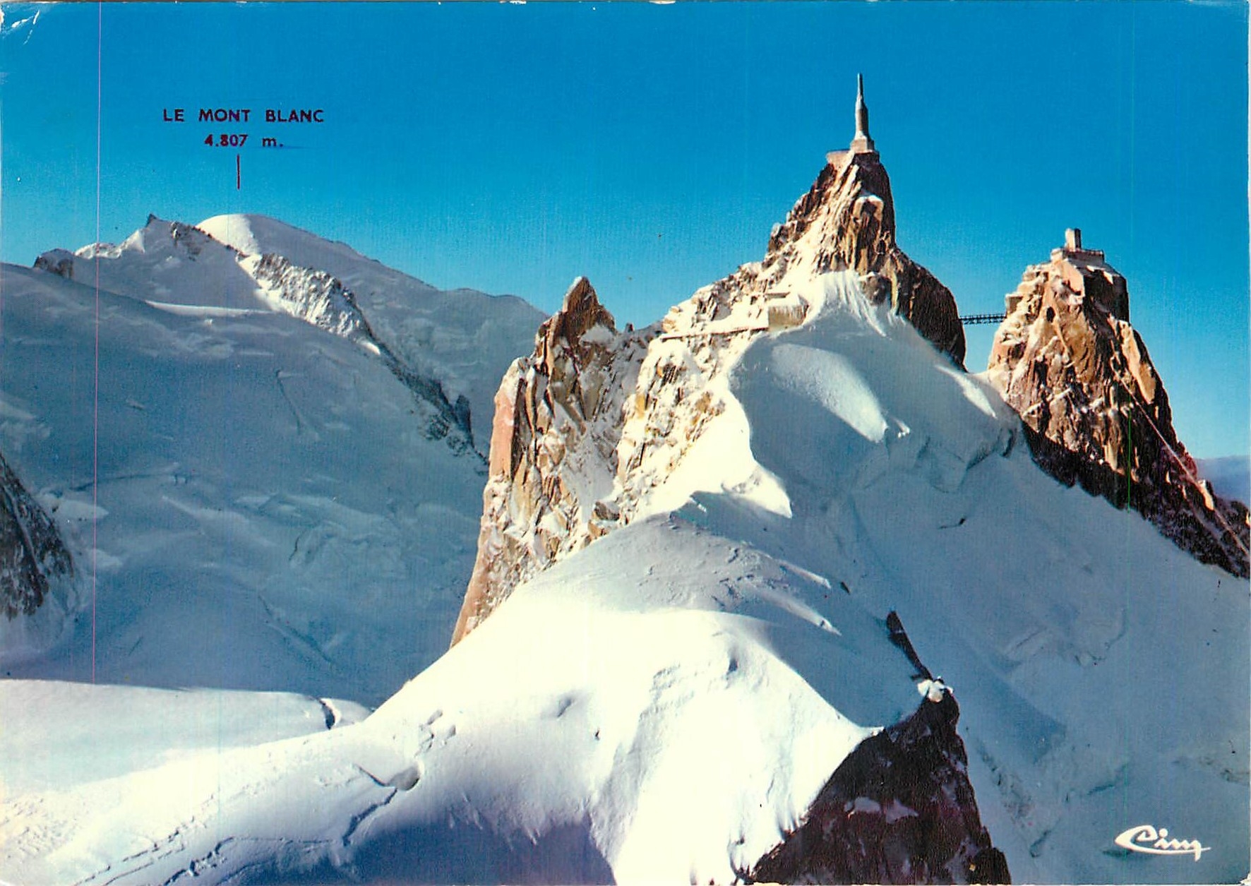 CPM Chamonix Mont Blanc Hte Savoie Vue aerienne L'Aiguille du Midi 