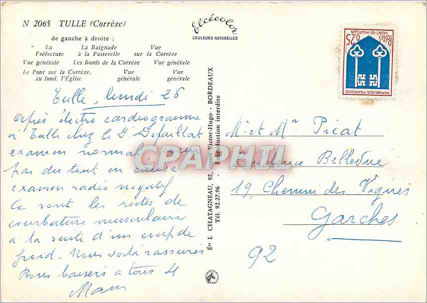 CPM Tulle Correze de gauche a droite La prefecture  — Rückseite