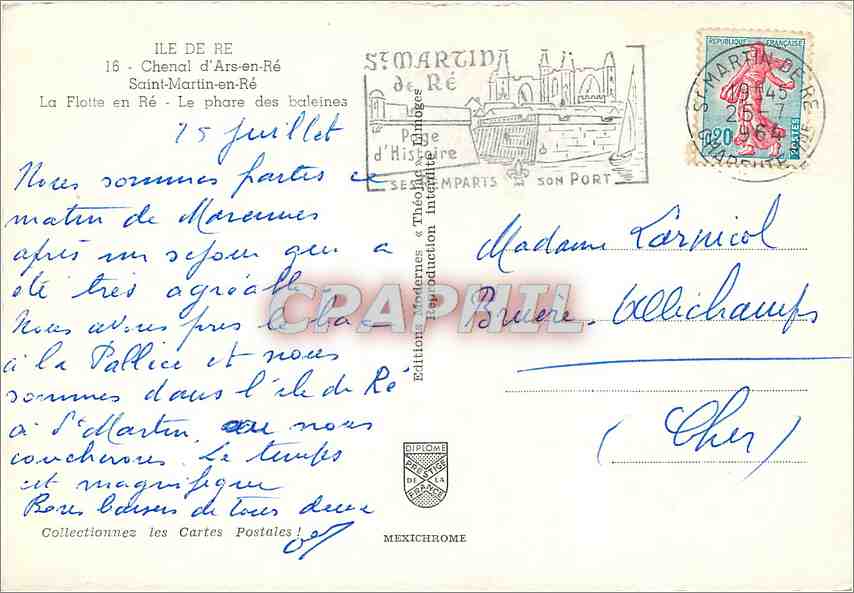 Ile de Ré — La Flotte en Ré — Phare des Baleines — Éditions Théodolines & Phénix — Rückseite