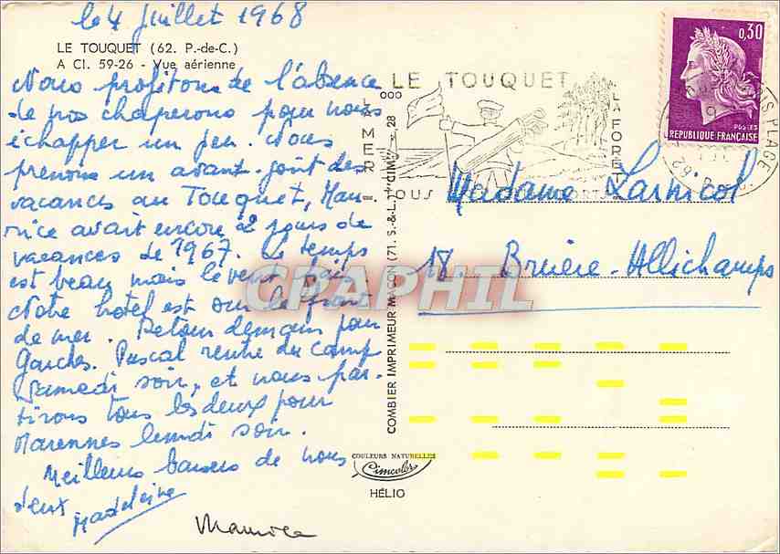 Le Touquet — Vue aérienne — Cim — Rückseite