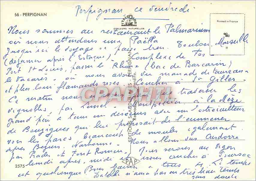 CPM Perpignan  — Verso