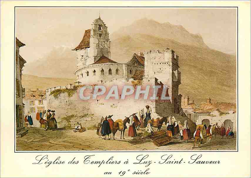 CPM L'eglise des Templiers a Luz Saint Sauveur 