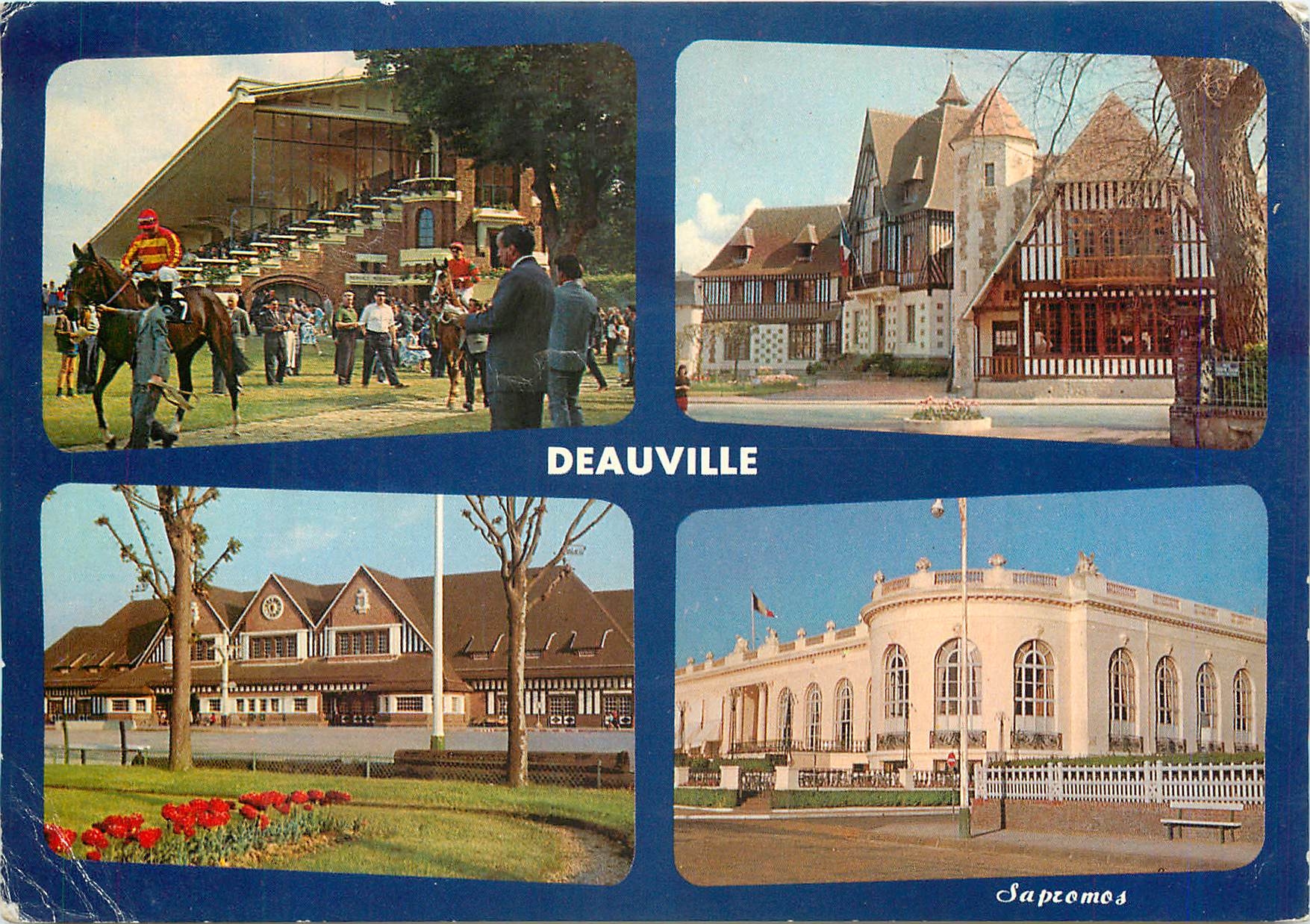 CPM Deauville Calvados L'hippodrome La Mairie La gare Le Casino 