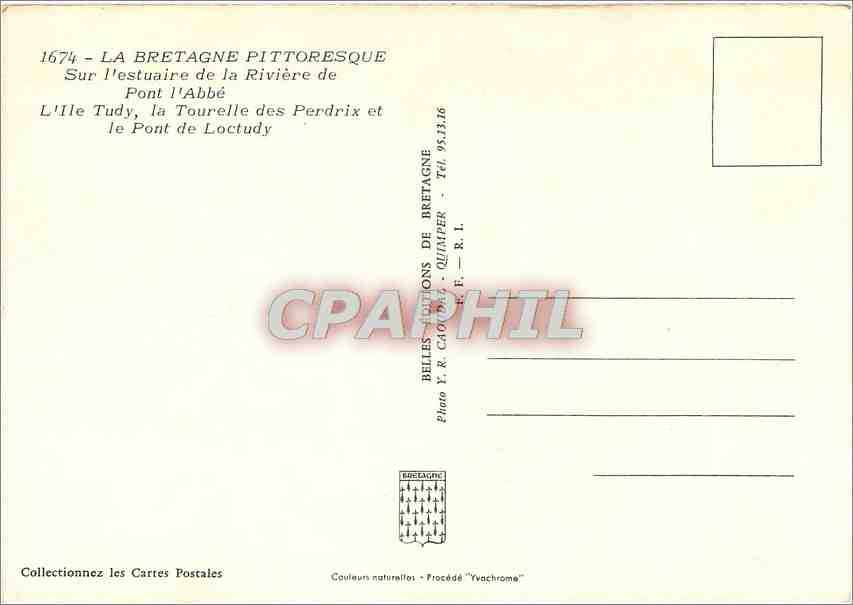 CPM La Bretagne Pittoresque Sur l'estuaire de la Riviera de Pont l'Abbe  — Rückseite