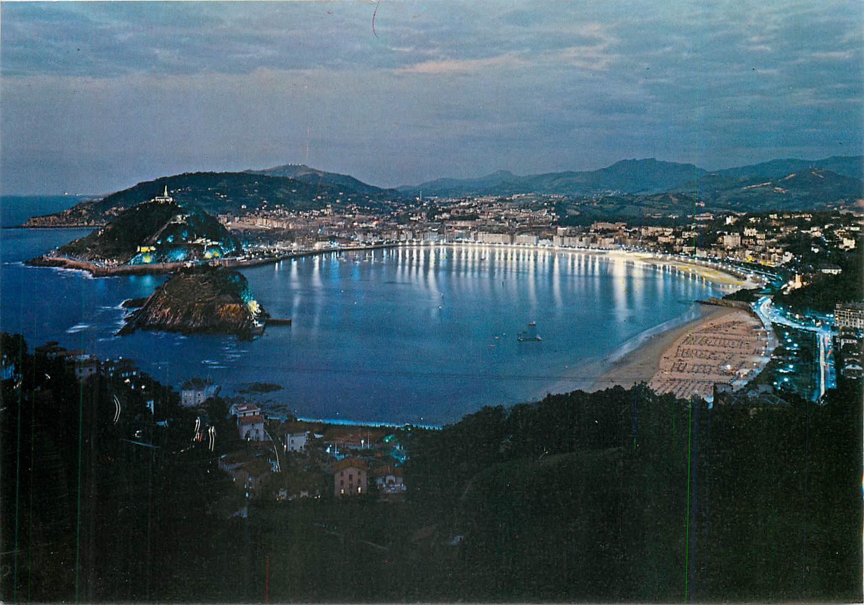 CPM San Sebastian La Baie la nuit 