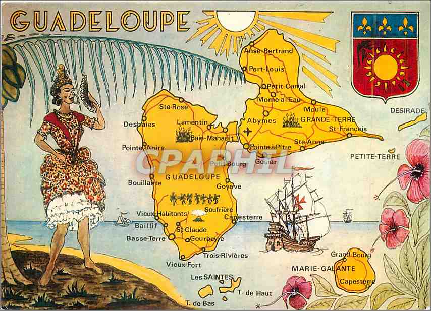 CPM Guadeloupe Cartes des routes principales 