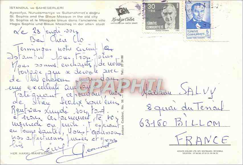 CPM Istanbul vo Saheserleri St Sophia et le Mosquee bleue dans l'ancienne ville  — Verso