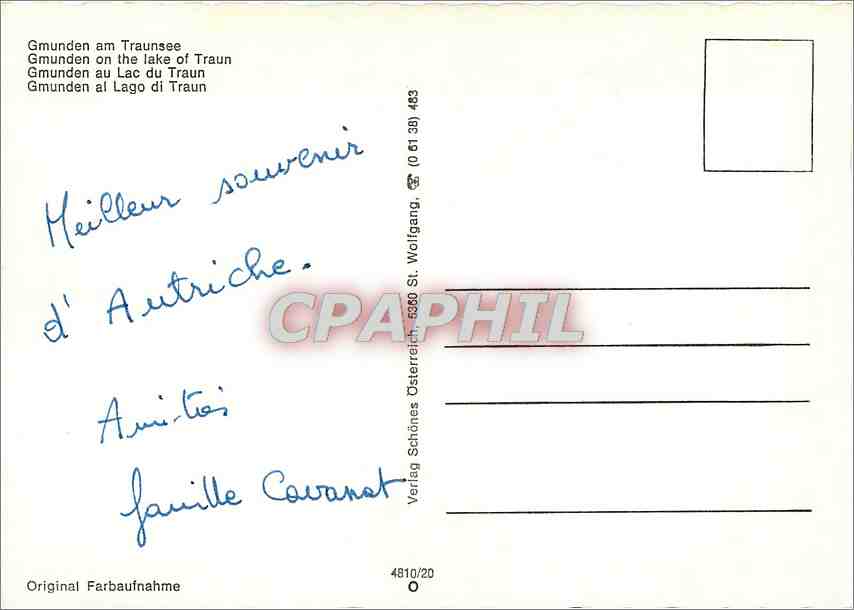 CPM Gmunden au Lac du Traun  — Rückseite