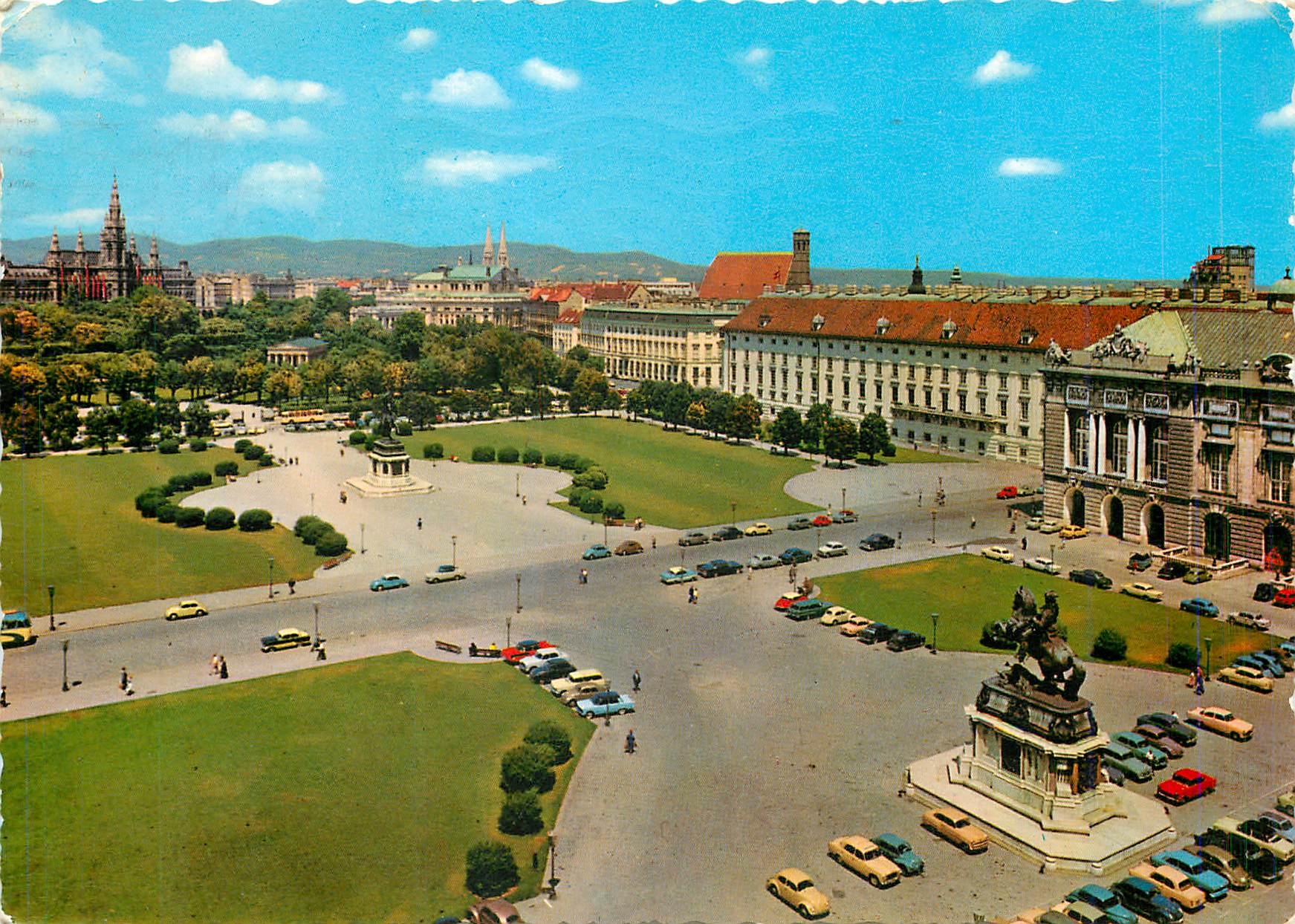 CPM Vienna Holdenplatz in front of the town hall The Burgtheater and the Hofburg Castle 
