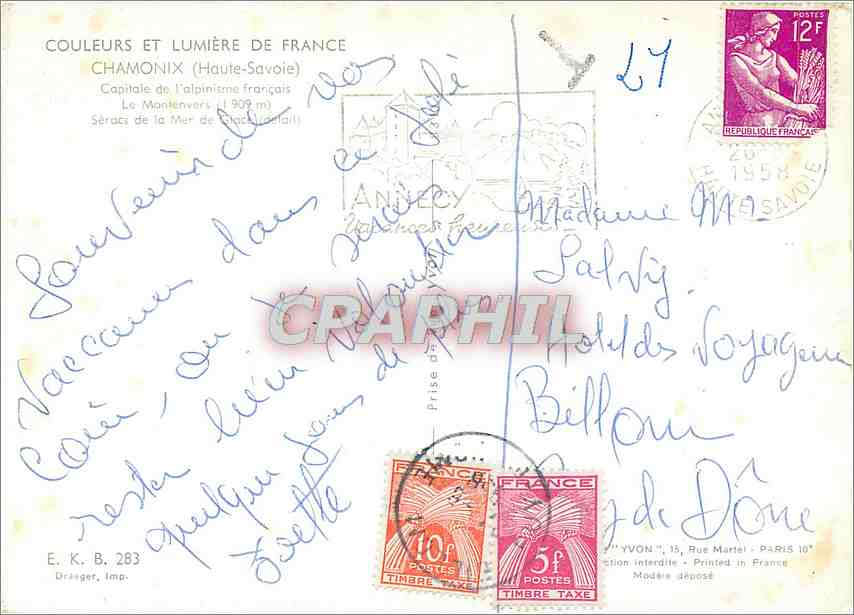 CPM Chamonix Haute Savoie Capitale de l'alpinisme francaise  — Verso