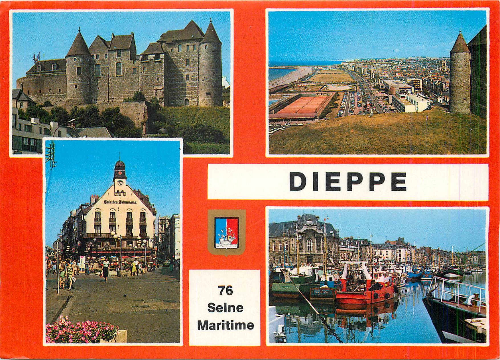 CPM Dieppe Seine Maritime Le Chateau La Plage la Plage du Puits Sale Rue Pietonne Le Port 