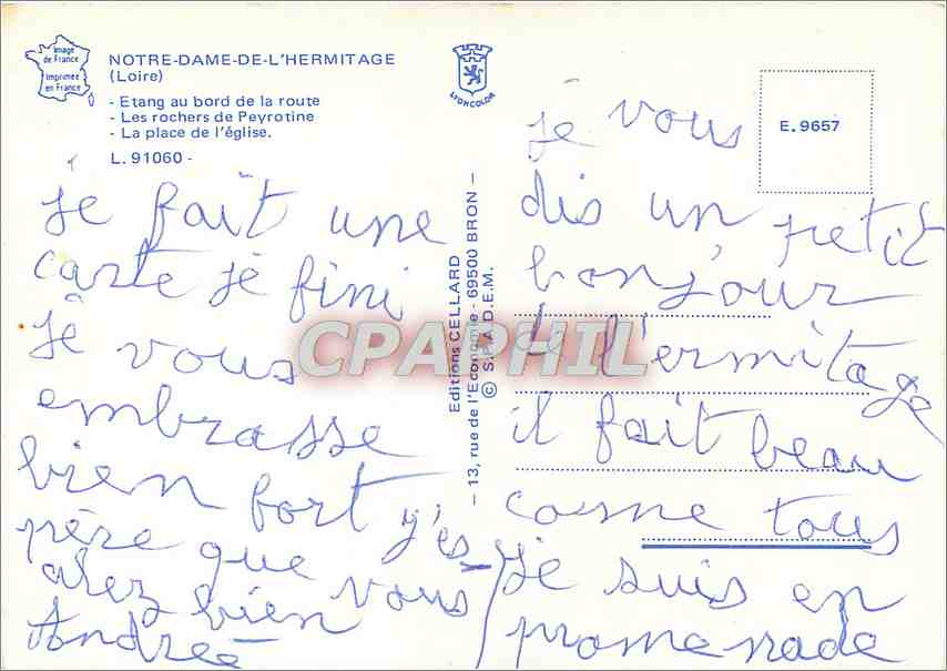 CPM Notre Dame de l'Hermitage Loire Etang au bord de la route  — Rückseite