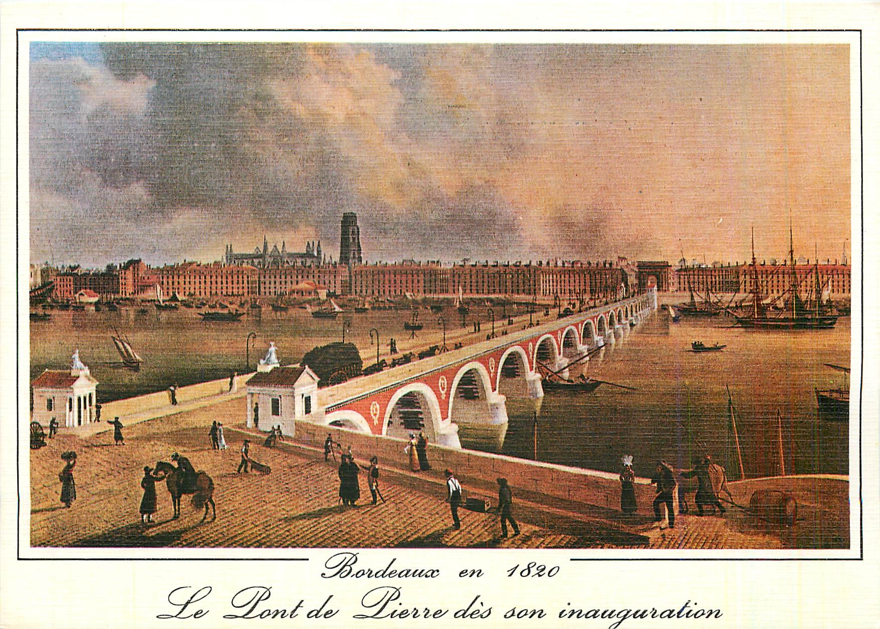 CPM Bordeaux Vieille Gravure Le Pont de Bordeaux dit Pont de Pierre 