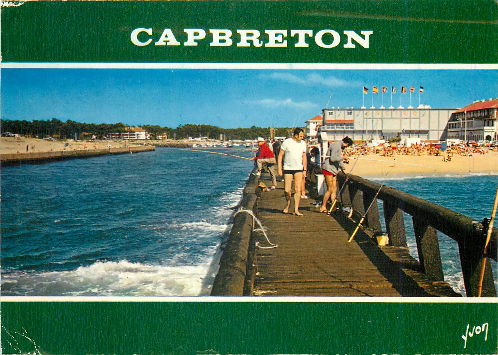CPM Capbreton Landes L'Estacade le Canal et un Coin de la Plage 