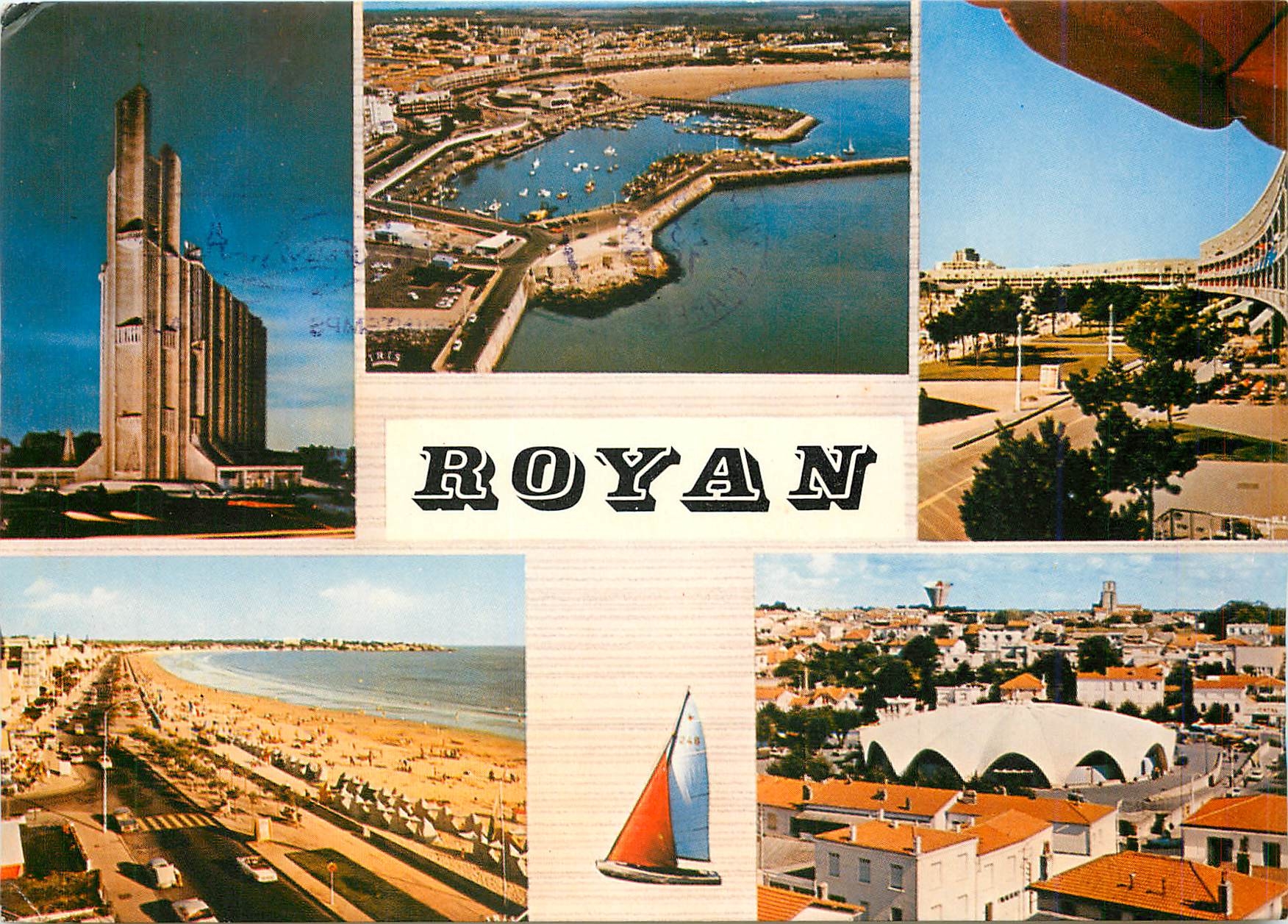 CPM Royan Cote de Beaute L'Eglise Notre Dame Le port Le front de mer 